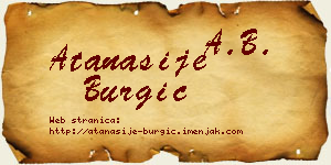 Atanasije Burgić vizit kartica